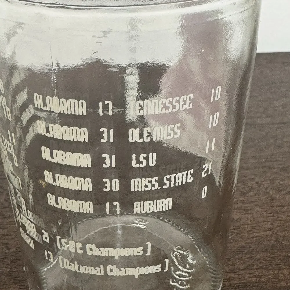 Alabama Crimson Tide Football 1992 Juice Glass National Champ SEC Roll Tide VTG
